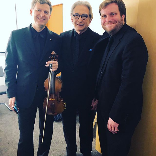 James Ehnes, Michael Tilson Thomas, and Ben Fryxell
